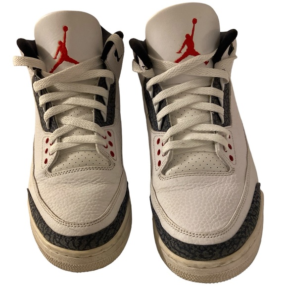 Air Jordan 3 Retro SE - Size 9.5 - White/Fire Red Denim - Picture 4 of 7